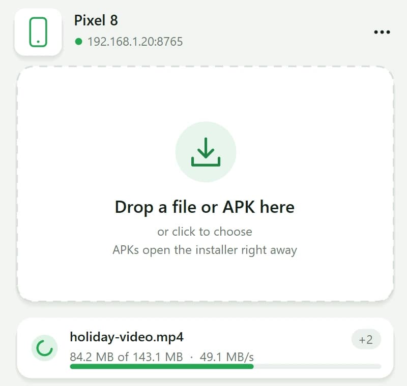 Sending an APK from Windows